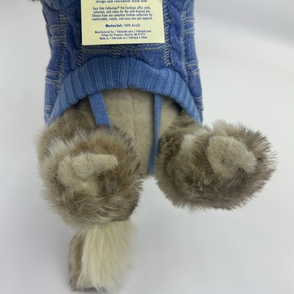 East Side Collection Dog Sweater. Blue Chenille Cable Knit. NWT **sweater only** - Picture 4 of 13